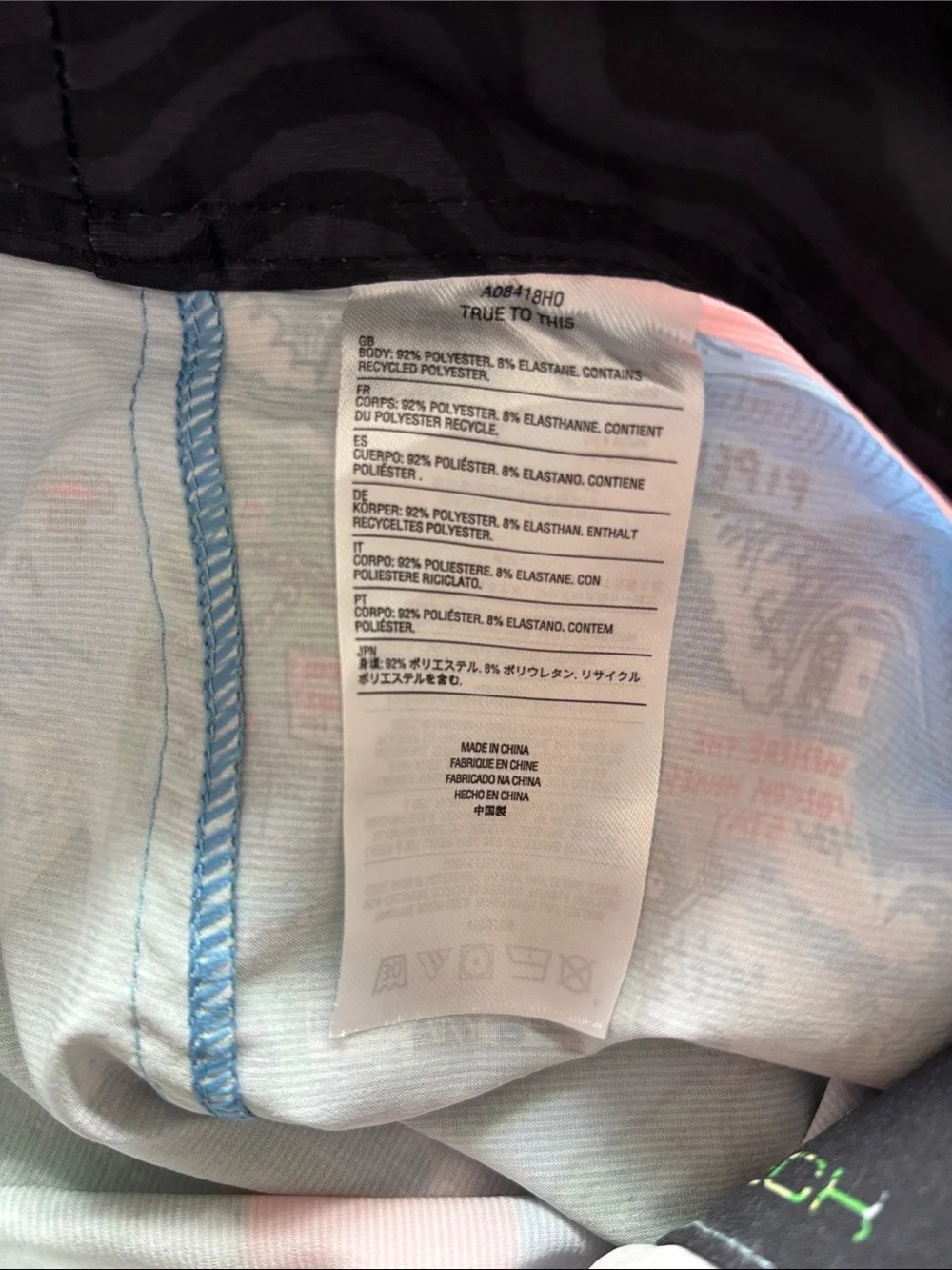 NWOT- Volcom Multicolor Map-Print Swim Board Shorts with Black Waistband